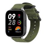 For Redmi Watch 3 xDfind Ring Buckle Nylon Canvas Watch Band(Army Green)