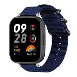For Redmi Watch 3 xDfind Ring Buckle Nylon Canvas Watch Band(Midnight Blue)