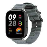 For Redmi Watch 3 xDfind Ring Buckle Nylon Canvas Watch Band(Grey)