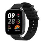 For Redmi Watch 3 xDfind Ring Buckle Nylon Canvas Watch Band(Black)