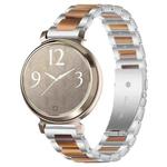 14mm xDfind Three Beads Metal Resin Watch Band(Silver Brown)
