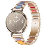 14mm xDfind Three Beads Metal Resin Watch Band(Rose Gold Rainbow)