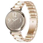 14mm xDfind Three Beads Metal Resin Watch Band(Rose Gold White)