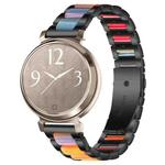14mm xDfind Three Beads Metal Resin Watch Band(Black Rainbow)