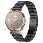 14mm xDfind Three Beads Metal Resin Watch Band(Black Blue)