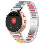 18mm xDfind Three Beads Metal Resin Watch Band(Silver Rainbow)