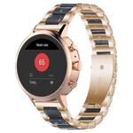 18mm xDfind Three Beads Metal Resin Watch Band(Rose Gold Blue)