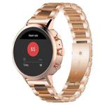 18mm xDfind Three Beads Metal Resin Watch Band(Rose Gold Brown)