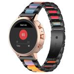 18mm xDfind Three Beads Metal Resin Watch Band(Black Rainbow)