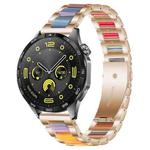 22mm xDfind Three Beads Metal Resin Watch Band(Rose Gold Rainbow)