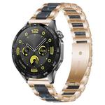 22mm xDfind Three Beads Metal Resin Watch Band(Rose Gold Blue)
