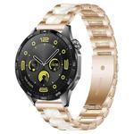 22mm xDfind Three Beads Metal Resin Watch Band(Rose Gold White)
