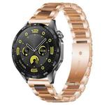 22mm xDfind Three Beads Metal Resin Watch Band(Rose Gold Brown)