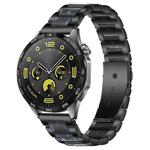 22mm xDfind Three Beads Metal Resin Watch Band(Black Blue)