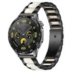 22mm xDfind Three Beads Metal Resin Watch Band(Black White)