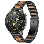 22mm xDfind Three Beads Metal Resin Watch Band(Black Brown)