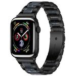 For Apple Watch 38 / 40 / 41 / S10 42mm xDfind Three Beads Metal Resin Watch Band(Black Blue)