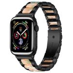 For Apple Watch 38 / 40 / 41 / S10 42mm xDfind Three Beads Metal Resin Watch Band(Black Green)
