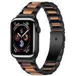 For Apple Watch 38 / 40 / 41 / S10 42mm xDfind Three Beads Metal Resin Watch Band(Black Brown)