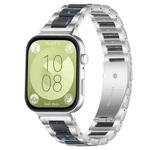 For Huawei Watch Fit4 / Fit4 Pro / Fit3 xDfind Three Beads Metal Resin Watch Band(Silver Blue)