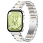 For Huawei Watch Fit4 / Fit4 Pro / Fit3 xDfind Three Beads Metal Resin Watch Band(Silver White)