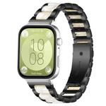 For Huawei Watch Fit4 / Fit4 Pro / Fit3 xDfind Three Beads Metal Resin Watch Band(Black White)