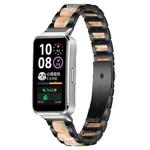 For Huawei Band 10 / 9 / 8 xDfind Three Beads Metal Resin Watch Band(Black Green)
