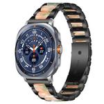 For Samsung Galaxy Watch Ultra/Ultra 2025 xDfind Three Beads Metal Resin Watch Band(Black Green)