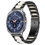 For Samsung Galaxy Watch Ultra/Ultra 2025 xDfind Three Beads Metal Resin Watch Band(Black White)