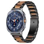 For Samsung Galaxy Watch Ultra/Ultra 2025 xDfind Three Beads Metal Resin Watch Band(Black Brown)