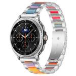 For Samsung Galaxy Watch8 / 8 Classic xDfind Three Beads Metal Resin Watch Band(Silver Rainbow)
