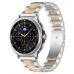 For Samsung Galaxy Watch8 / 8 Classic xDfind Three Beads Metal Resin Watch Band(Silver Green)