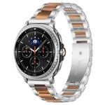 For Samsung Galaxy Watch8 / 8 Classic xDfind Three Beads Metal Resin Watch Band(Silver Brown)