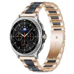 For Samsung Galaxy Watch8 / 8 Classic xDfind Three Beads Metal Resin Watch Band(Rose Gold Blue)