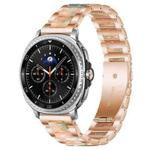 For Samsung Galaxy Watch8 / 8 Classic xDfind Three Beads Metal Resin Watch Band(Rose Gold Green)