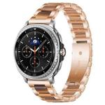 For Samsung Galaxy Watch8 / 8 Classic xDfind Three Beads Metal Resin Watch Band(Rose Gold Brown)