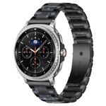 For Samsung Galaxy Watch8 / 8 Classic xDfind Three Beads Metal Resin Watch Band(Black Blue)