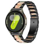 For Samsung Galaxy Watch 7 / 6 / 5 / FE xDfind Three Beads Metal Resin Watch Band(Black Green)