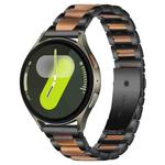 For Samsung Galaxy Watch 7 / 6 / 5 / FE xDfind Three Beads Metal Resin Watch Band(Black Brown)