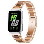 For Samsung Galaxy Fit3 SM-R390 xDfind Three Beads Metal Resin Watch Band(Rose Gold Brown)