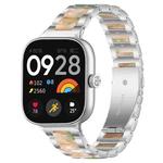 For Xiaomi Smart Band 9 Pro/8 Pro/Redmi Watch 5/4 xDfind Three Beads Metal Resin Watch Band(Silver Green)