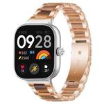 For Xiaomi Smart Band 9 Pro/8 Pro/Redmi Watch 5/4 xDfind Three Beads Metal Resin Watch Band(Rose Gold Brown)