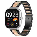 For Xiaomi Smart Band 9 Pro/8 Pro/Redmi Watch 5/4 xDfind Three Beads Metal Resin Watch Band(Black Green)