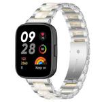 For Redmi Watch 3 xDfind Three Beads Metal Resin Watch Band(Silver White)