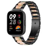 For Redmi Watch 3 xDfind Three Beads Metal Resin Watch Band(Black Green)