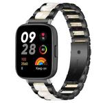 For Redmi Watch 3 xDfind Three Beads Metal Resin Watch Band(Black White)