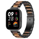 For Redmi Watch 3 xDfind Three Beads Metal Resin Watch Band(Black Brown)