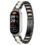 For Xiaomi Smart Band 10 / 9 / 8 xDfind Three Beads Metal Resin Watch Band(Black White)