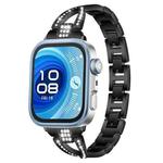 20mm xDfind X-Shaped Single Row Diamond Metal Watch Band(Black)
