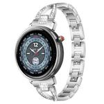 22mm xDfind X-Shaped Single Row Diamond Metal Watch Band(Silver)